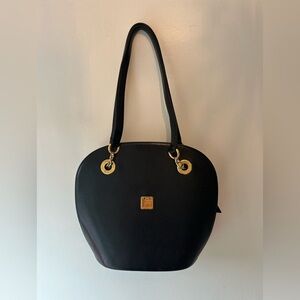 MCM Black Shoulder Bag with Gold Hardware